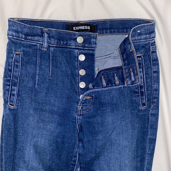 Express high rise (5 button) medium wash skinny jeans - Picture 1 of 8